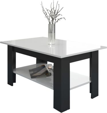 Konferenční stolek Elaiza dub sonoma-bílý pololesk