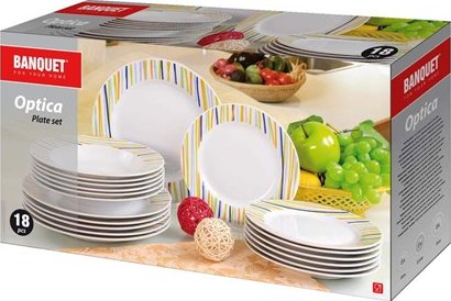 BANQUET Talířová sada 18-ti dílná OPTICA, OK