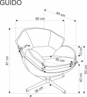 Béžové designové křeslo GUIDO