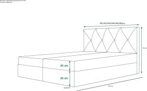 Boxspringová postel ALTEA Monolith-15 140x200 cm