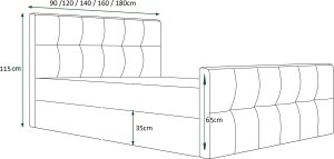 Čalouněná postel BLIND Monolith 92 160x200 cm