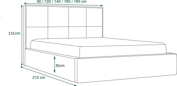 Čalouněná postel DANILO Monolith 02 180x200 cm