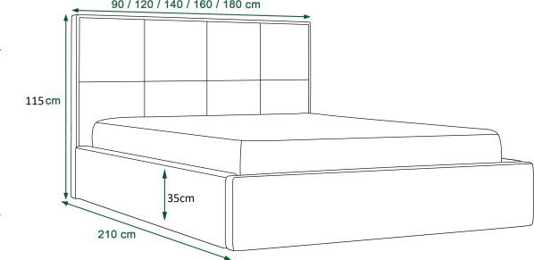 Čalouněná postel DANILO Monolith 02 90x200 cm