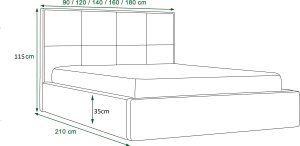Čalouněná postel DANILO Monolith 92 160x200 cm