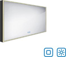 Černé LED zrcadlo ZPC 13006VX-90 120x70 cm