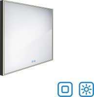 Černé LED zrcadlo ZPC 13066VX-90 60x60 cm