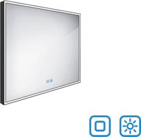 Černé LED zrcadlo ZPC 13003VX-90 80x70 cm