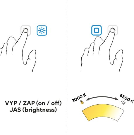 Černé LED zrcadlo ZPC 13003VX-90 80x70 cm