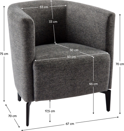 Designové křeslo Bemode šedá/černá