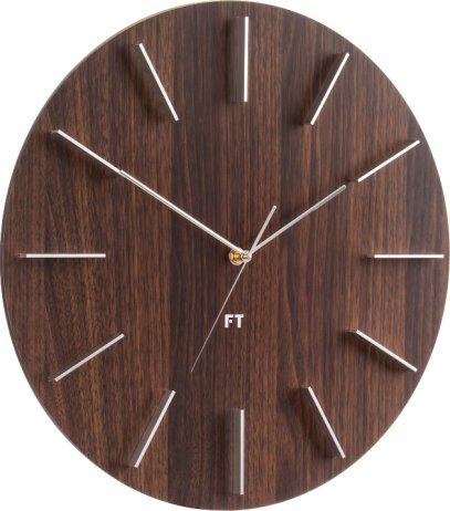 Designové nástěnné hodiny Future Time FT2010WE Round dark natural brown 40cm