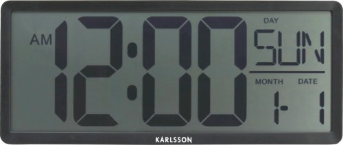 Digitální LCD hodiny 6020BK Karlsson 35cm