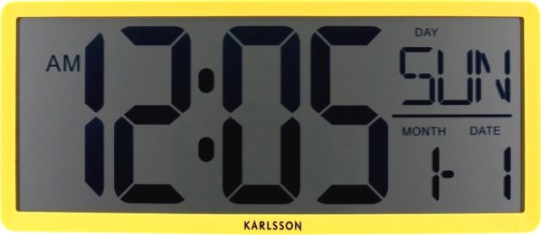 Digitální LCD hodiny 6020YE Karlsson 35cm