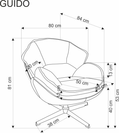 Hořčicové designové křeslo GUIDO