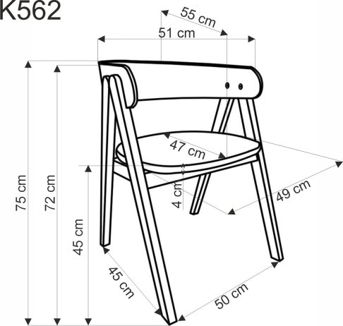 Jídelní křeslo K562 ořech