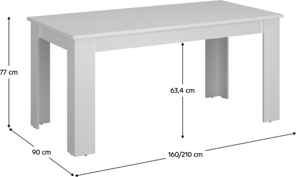 Bílý rozkládací stůl DINOR