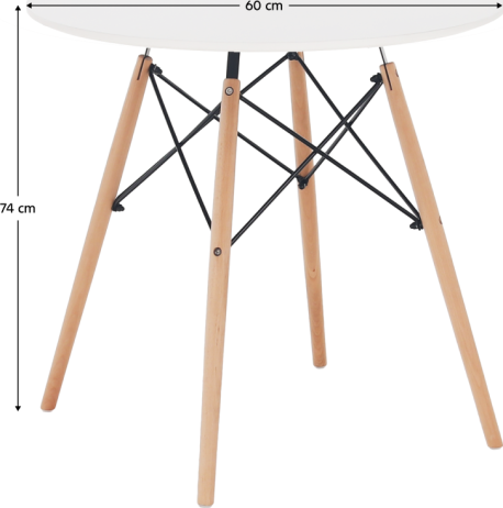 Jídelní stůl Statuine 60, bílá / buk