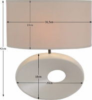 Keramická stolní lampa, bílá, QENNY TYP 9