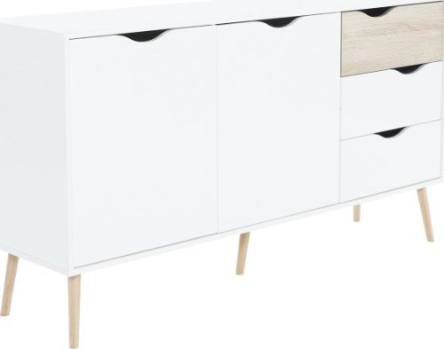 Designová komoda OSLO 75381, dub sonoma / bílá