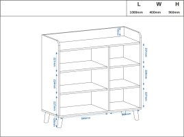 Komoda PETRO K-2 beton/bílá