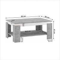 Konferenční stolek Planius beton/bílá