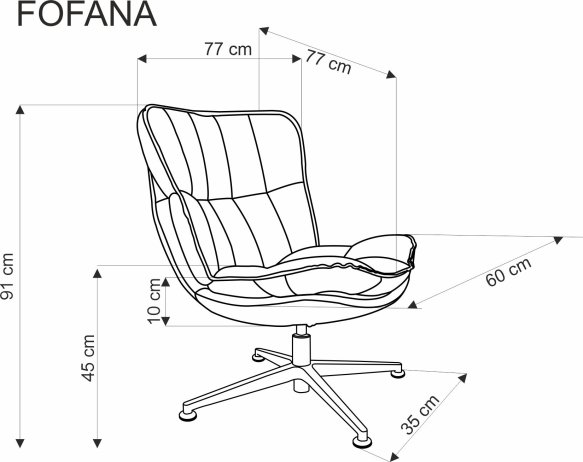 Krémové relaxační křeslo FOFANA