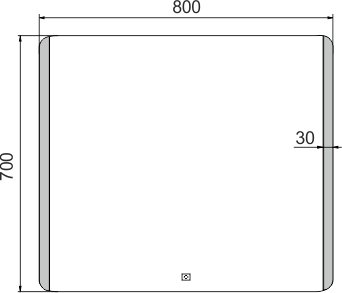 LED zrcadlo 17003V, 800x700