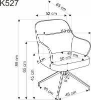 Otočné křeslo K527 hnědá/béžová
