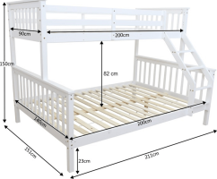 Patrová rozložitelná postel Burfard, bílá