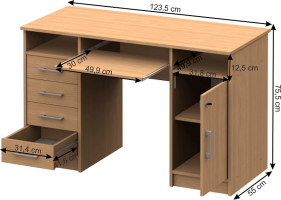 Počítačový stůl Styroom buk