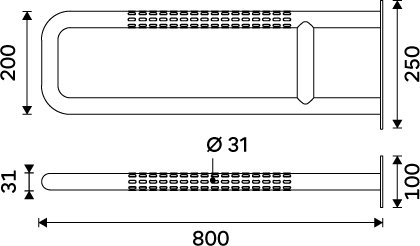 Pevné podpěrné madlo 800 mm