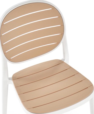 Plastová stohovatelná židle K529 bílá/přírodní