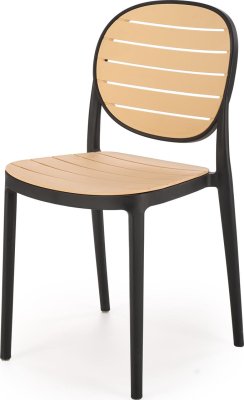 Plastová stohovatelná židle K529 černá/přírodní