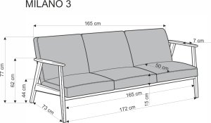 Béžová pohovka MILANO 3S