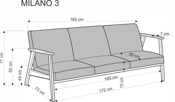 Béžová pohovka MILANO 3S