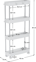 Bílý pojízdný regál MyhomeTYP2