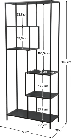 Kovový regál Lotei TYP 3 černá