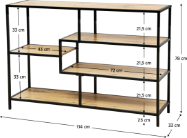 Kovový regál Lotei TYP 2 černá/dub