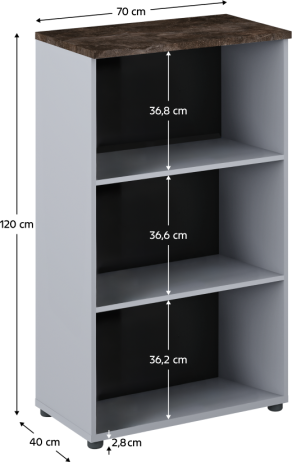 Regál Dius TYP4 šedá/beton tmavý