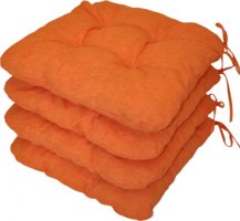 Sedák na židli 39x39 cm - oranžový melír - set 4 kusy