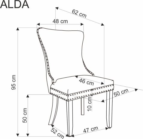 Šedé jídelní křeslo ALDA