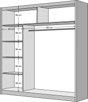 Skříň s posuvnými dveřmi Armoire 203 bílá