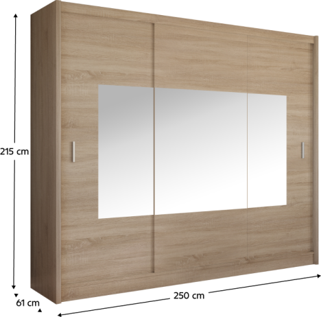 Skříň s posuvnými dveřmi Barcelona 250 dub sonoma