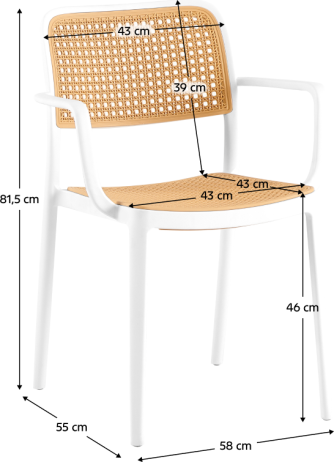 Stohovatelná židle Firt TYP 2 bílá/béžová