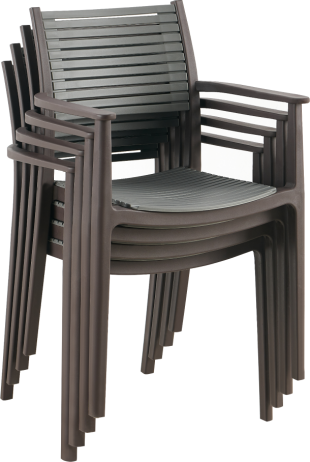 Stohovatelná židle Klikk hnědá/šedá