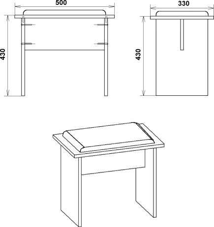 Taburet T-7 ABS olše, Vinyl bronz