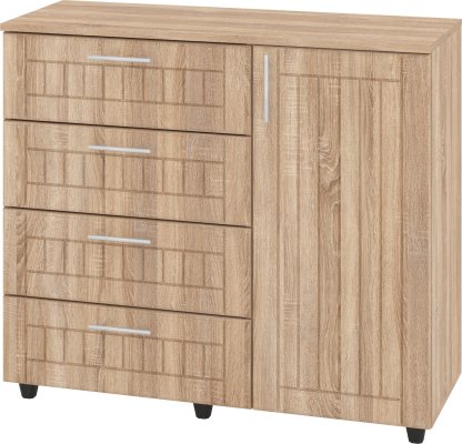 Komoda K-4+1 MDF Barva: dub sonoma