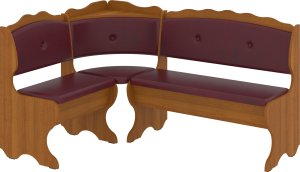 Rohová lavice CEZAR wenge, koženka - bordó