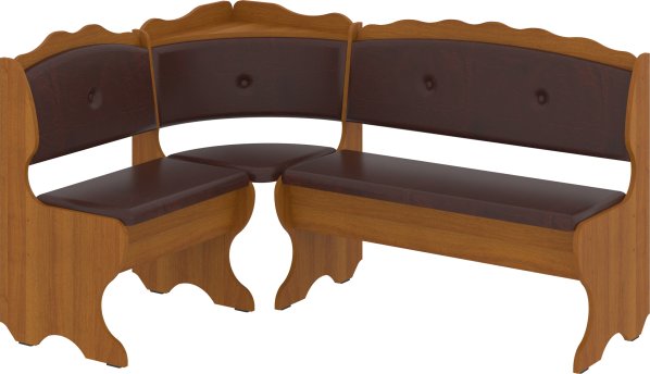Rohová lavice CEZAR wenge, koženka - hnědá