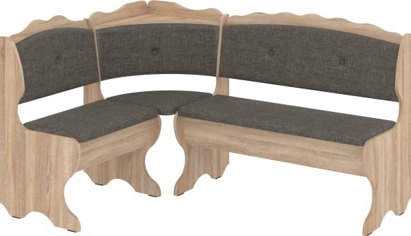 Rohová lavice CEZAR wenge, koženka - hnědá