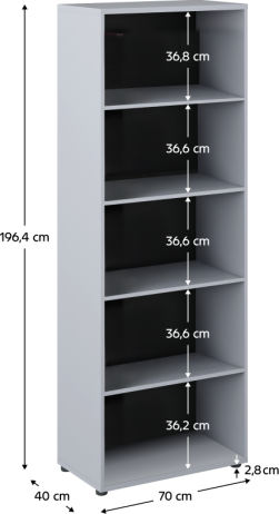 Vysoký regál Dius TYP5 šedá/beton tmavý